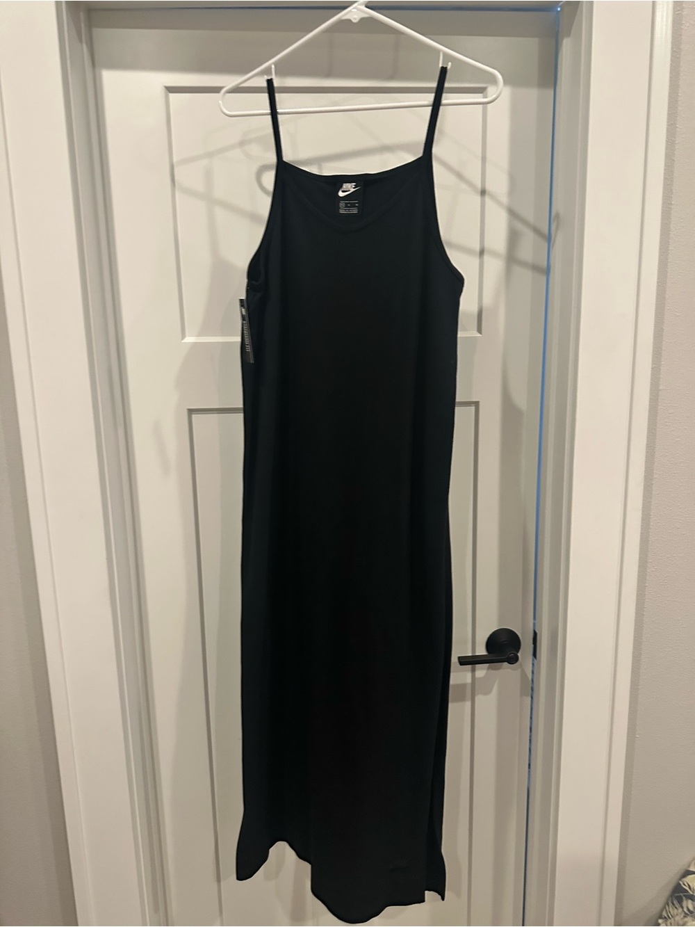Nike Black Maxi Slip Dress with Spaghetti Straps